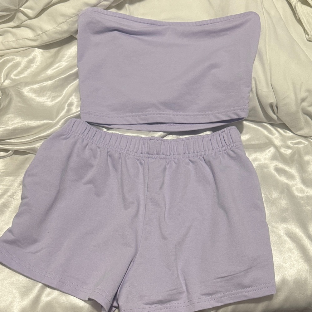 Lavender Tube Top and Shorts Set